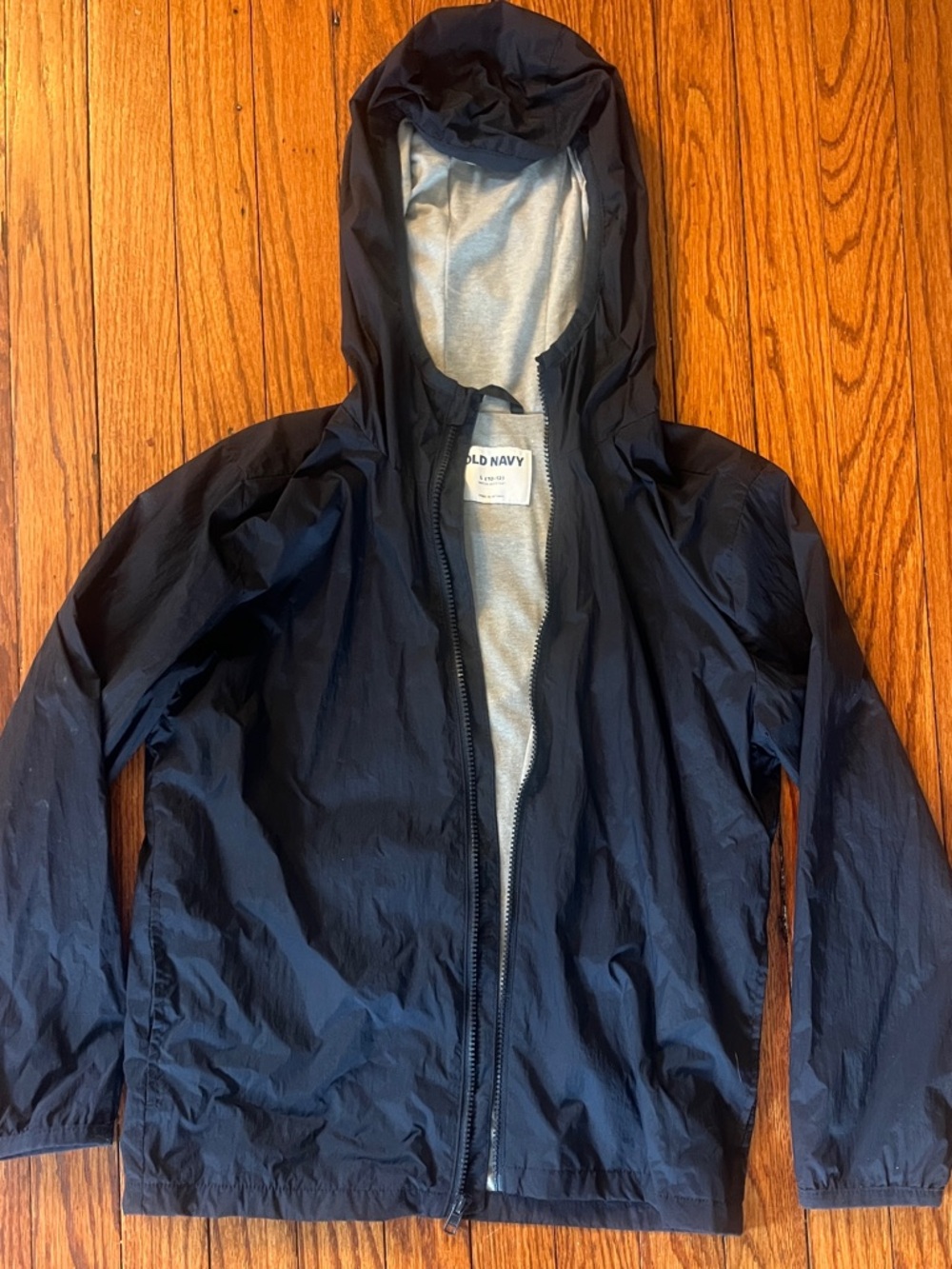 Old Navy Black Hooded Windbreaker Jacket